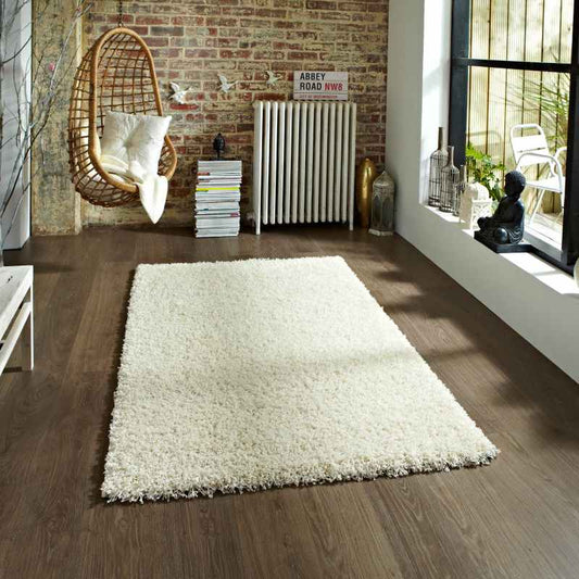 Vista Shaggy Plain Thick Rugs 2236 Cream