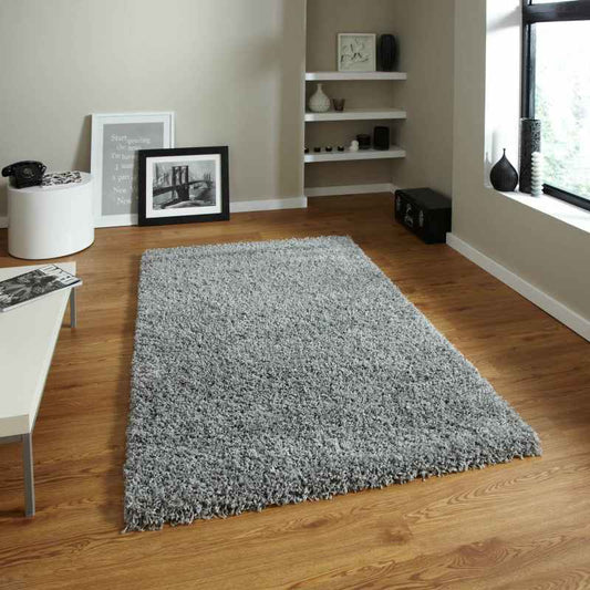 Vista Shaggy Plain Thick Rugs 2236 Grey