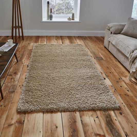 Vista Shaggy Plain Thick Rugs 2236 Light Beige