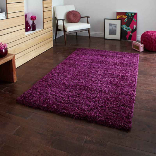 Vista Shaggy Plain Thick Rugs 2236 Purple