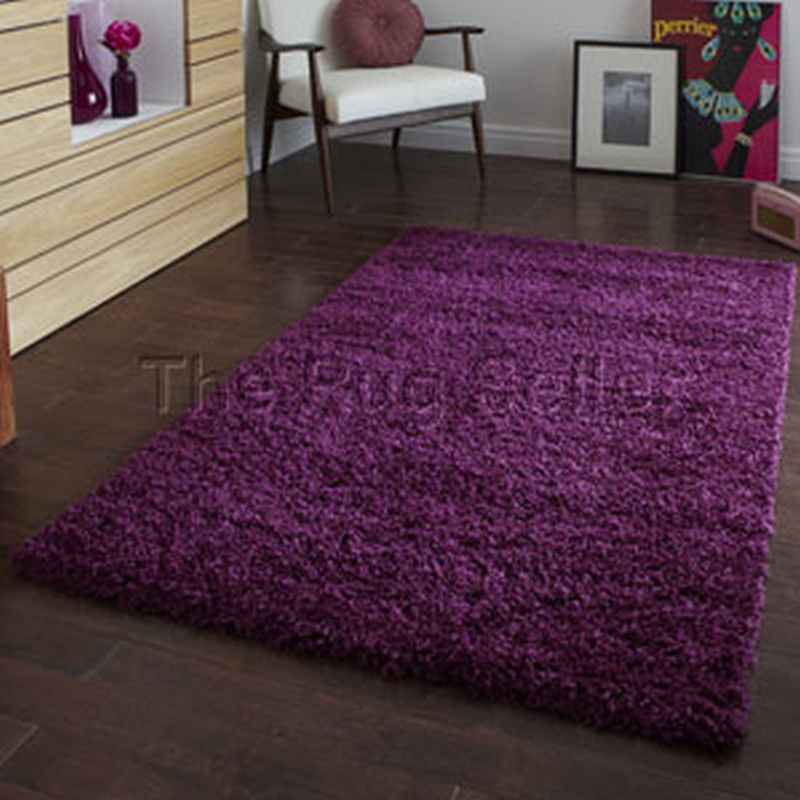 Vista Shaggy Plain Thick Rugs 2236 Purple
