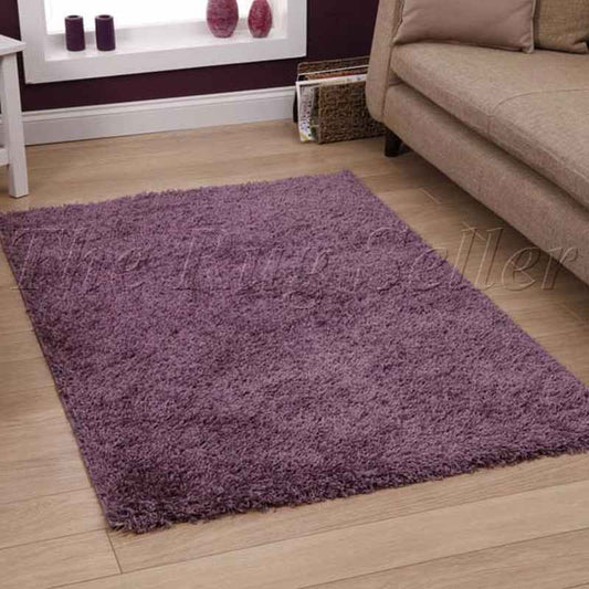 Vista Shaggy Plain Thick Rugs 2236 Violet