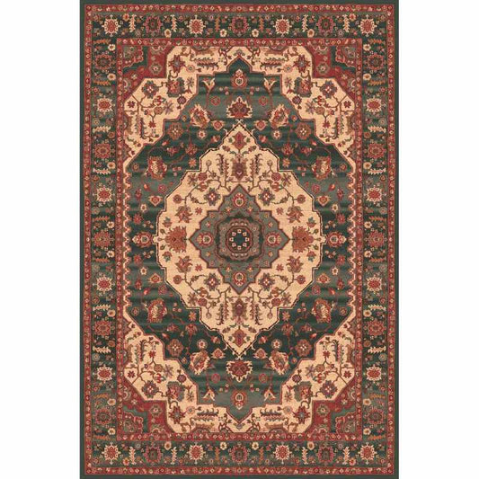 Kashqai 4377 400 Traditional Kazak Wool Rug in Green