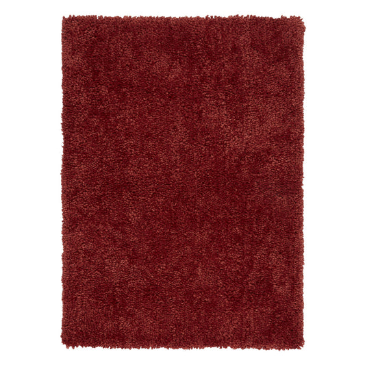 Spiral Plain Shaggy Rugs in Coral orange