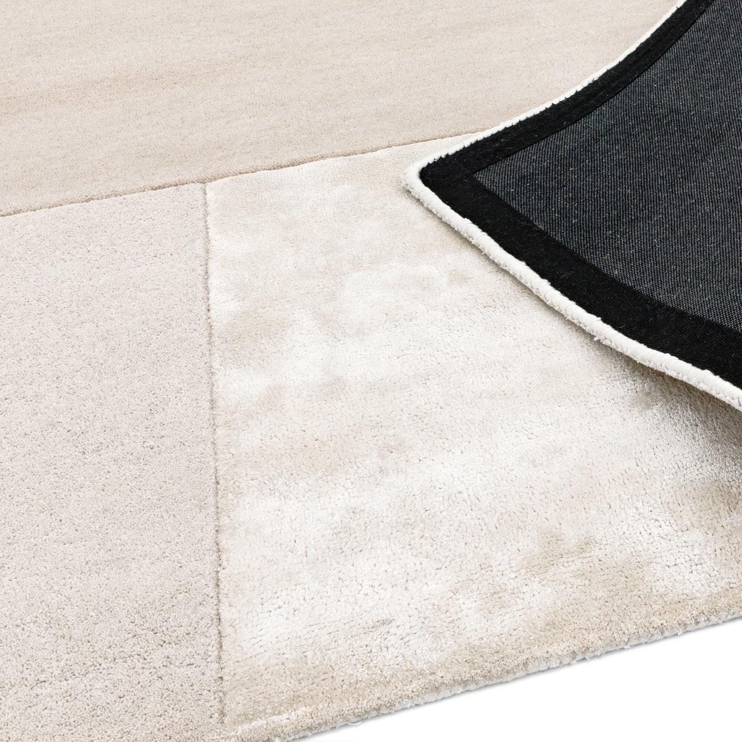 Tate Tonal Textures Geometric Wool Rugs in Ivory White