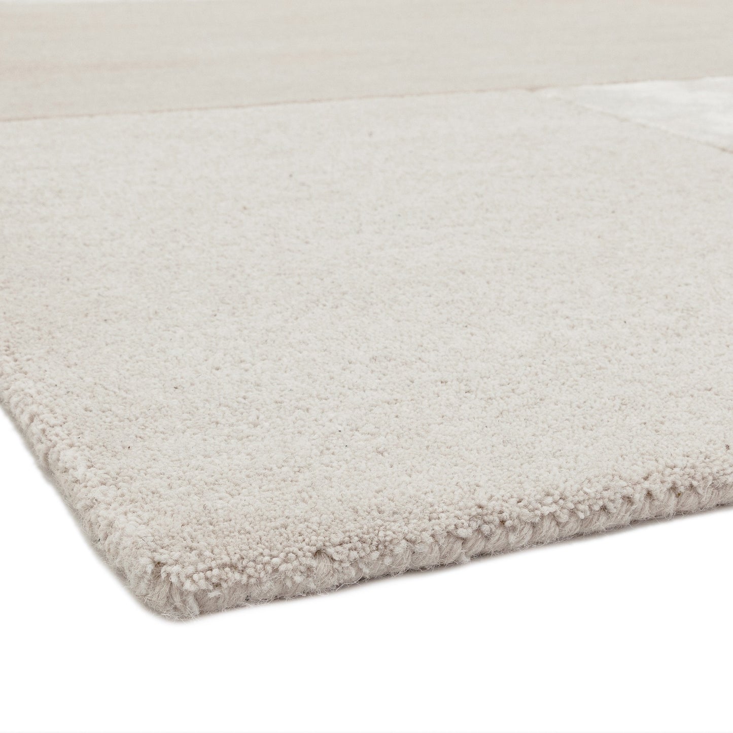 Tate Tonal Textures Geometric Wool Rugs in Ivory White