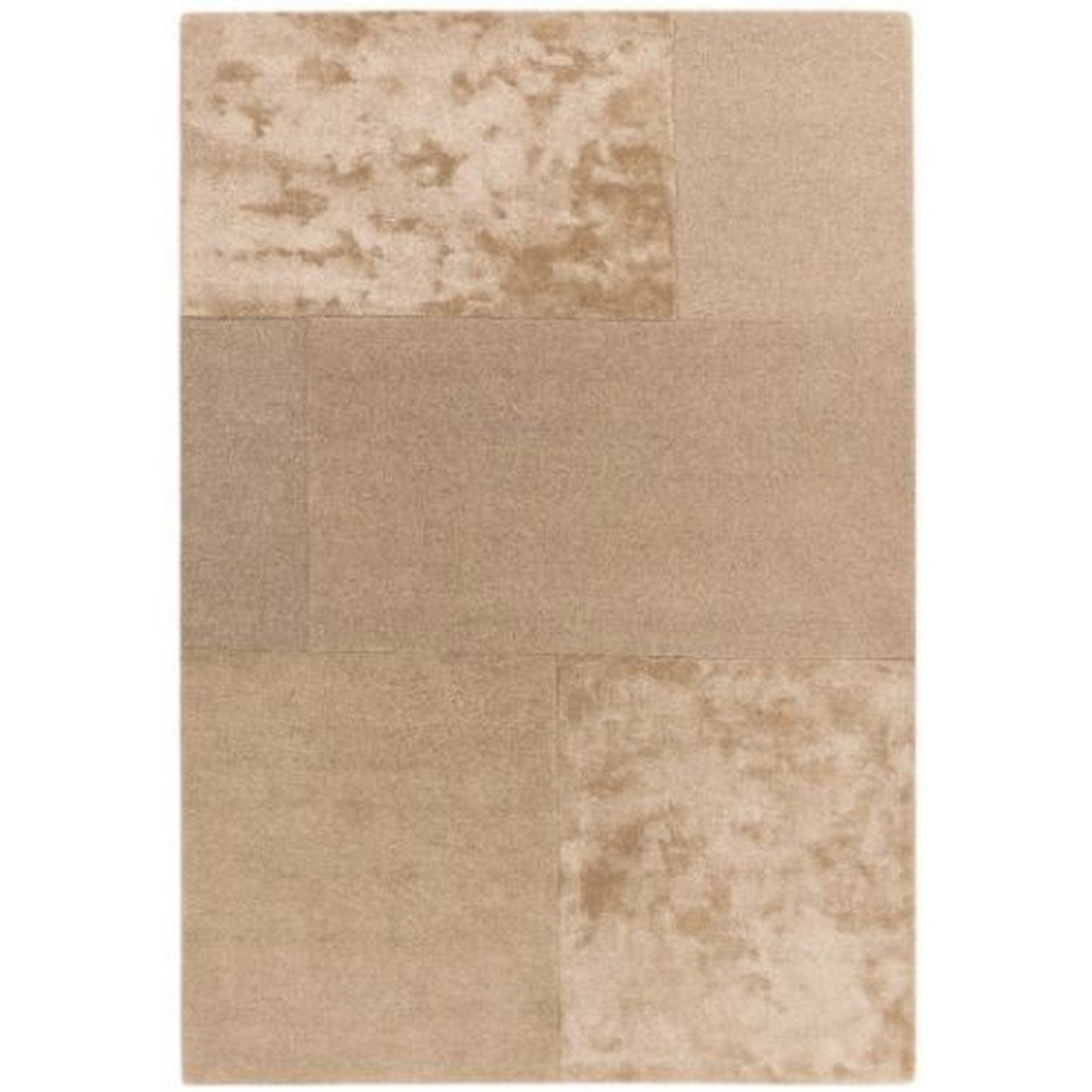 Tate Tonal Textures Geometric Wool Rugs in Sand