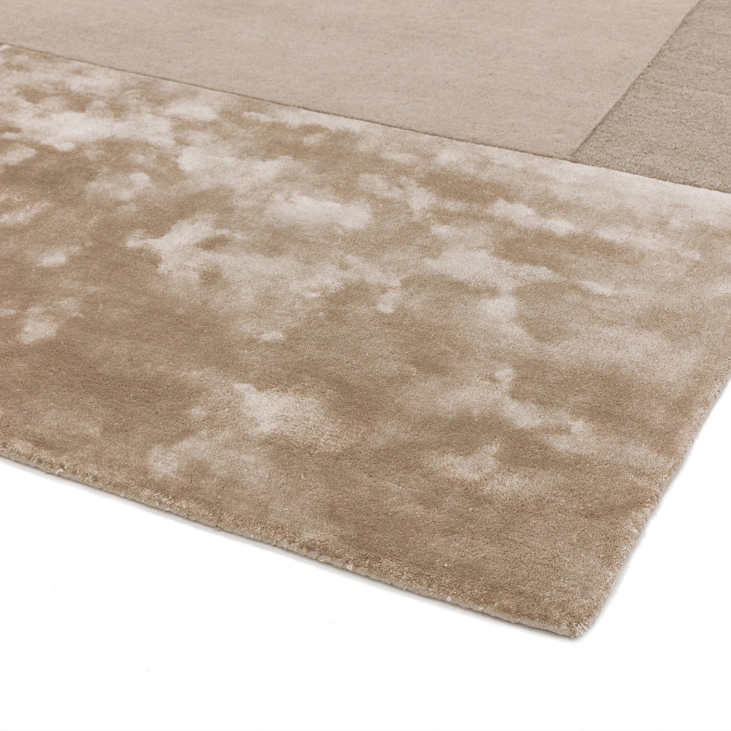 Tate Tonal Textures Geometric Wool Rugs in Sand