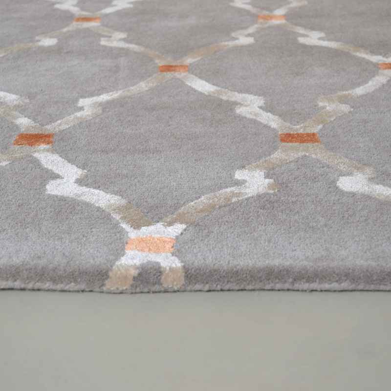 Empire Trellis Modern Pattern Rugs in Slate 45504 by Sanderson