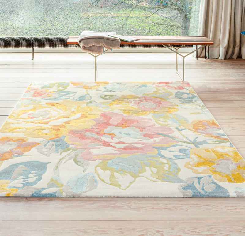 City Modern Floral Rugs 466118 AK990 in Multicolour