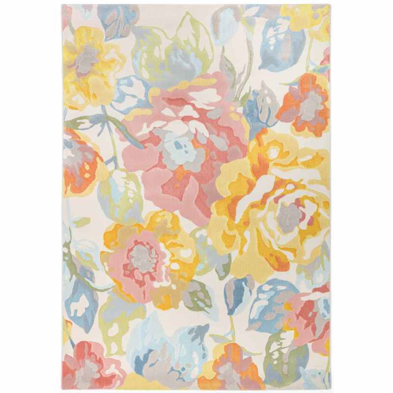 City Modern Floral Rugs 466118 AK990 in Multicolour