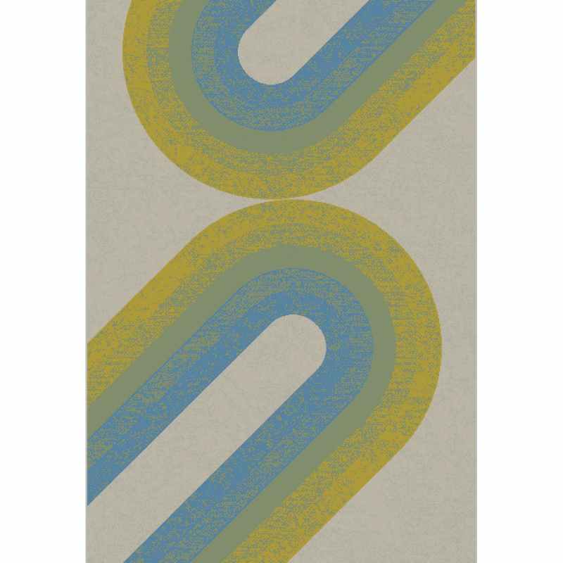 Moda Retro Geometric Rugs 47140 GC601 in Blue Yellow – The Rug Seller