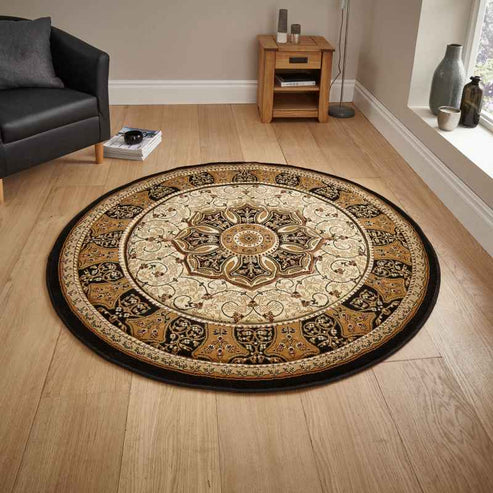 Heritage 4400 Circular Rugs in Black Cream – The Rug Seller