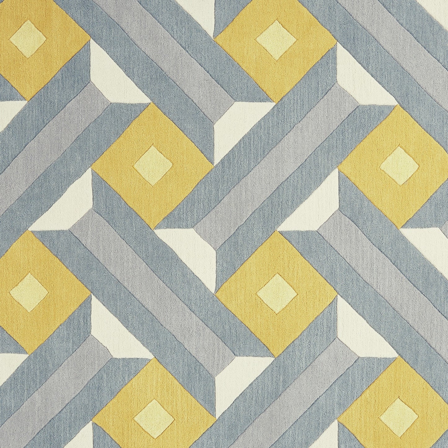 Reef Motif Wool Tufted Rugs RF01 in Ochre and Grey