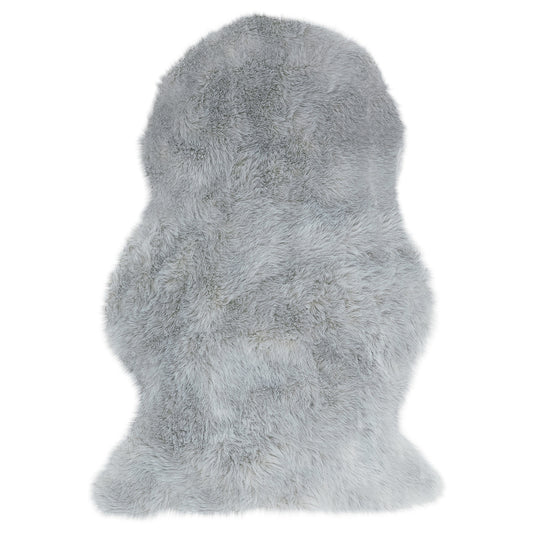 Auckland Luxury Faux Fur Sheepskins in Silver