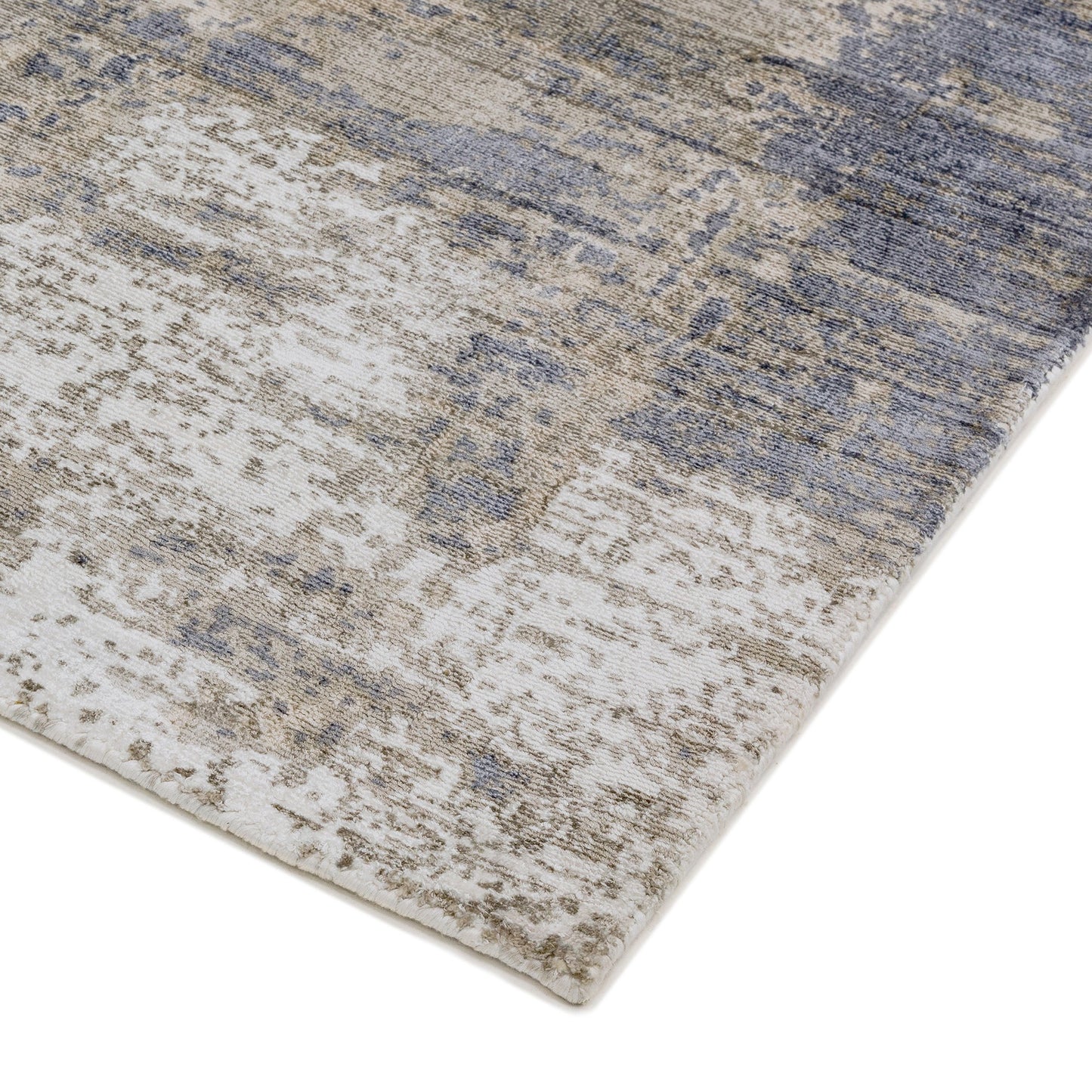 Gatsby Modern Abstract Metallic Viscose Rugs in Cloud