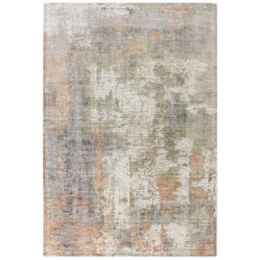 Gatsby Modern Abstract Metallic Viscose Rugs in Coral
