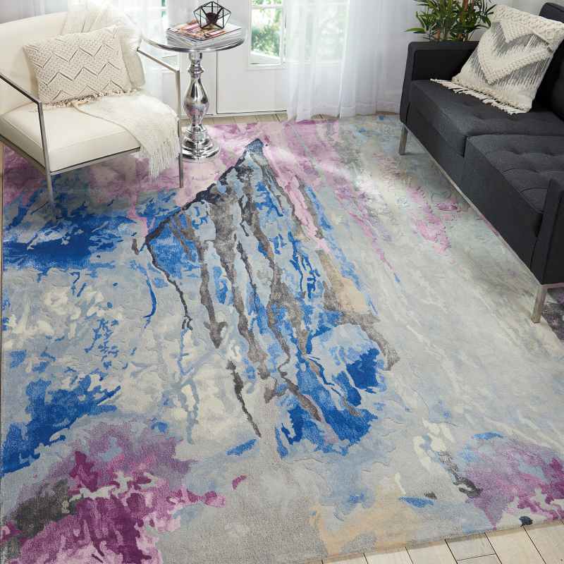 Prismatic Modern Abstract Rugs PRS11 Silver Grey by Nourison