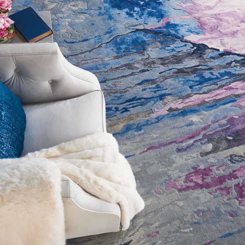 Prismatic Modern Abstract Rugs PRS11 Silver Grey by Nourison