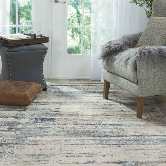 Rustic Textures Abstract Rugs RUS04 in Beige Grey
