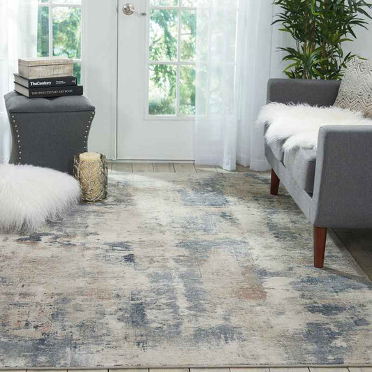 Rustic Textures Abstract Rugs RUS05 in Beige Grey