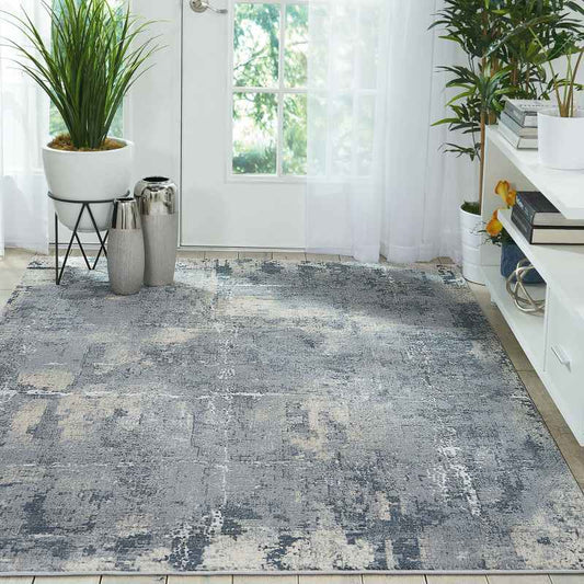 Rustic Textures Abstract Rugs RUS06 in Grey Beige
