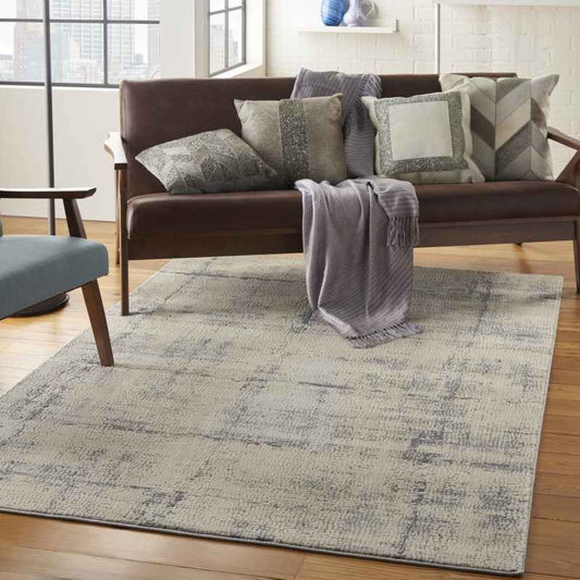 Rustic Textures Abstract Rugs RUS06 in Ivory Blue