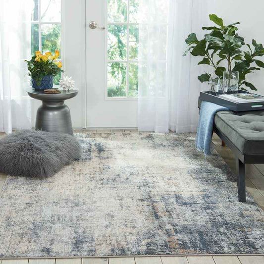 Rustic Textures RUS01 Abstract Rugs in Grey Beige