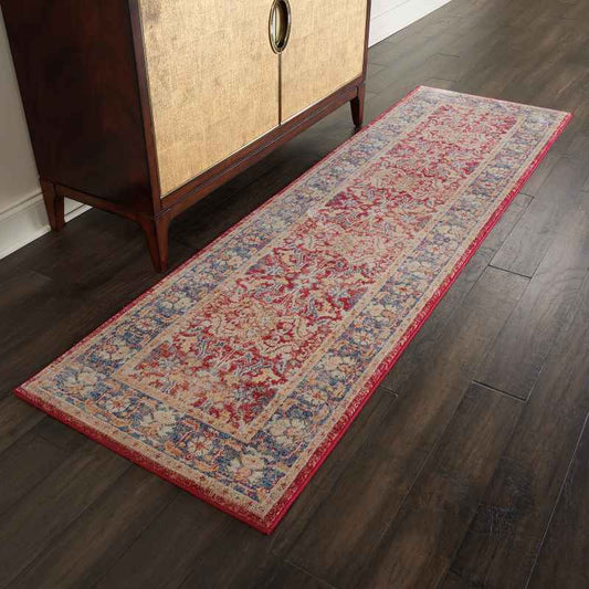 Ankara Global Traditional Persian Hallway Runners ANR02 in Red