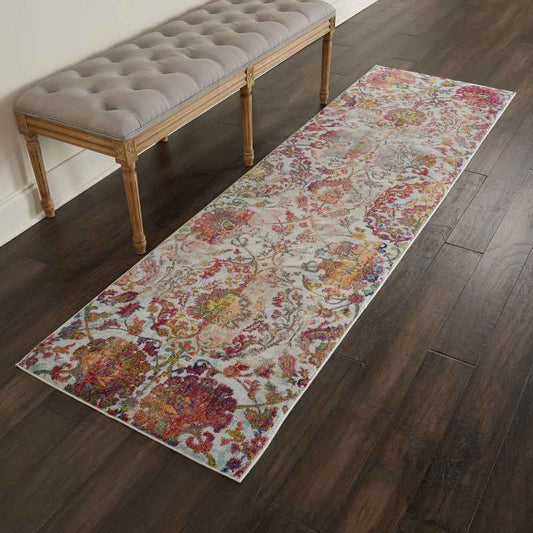 Ankara Global Traditional Persian Hallway Runners ANR06 in Ivory Grey