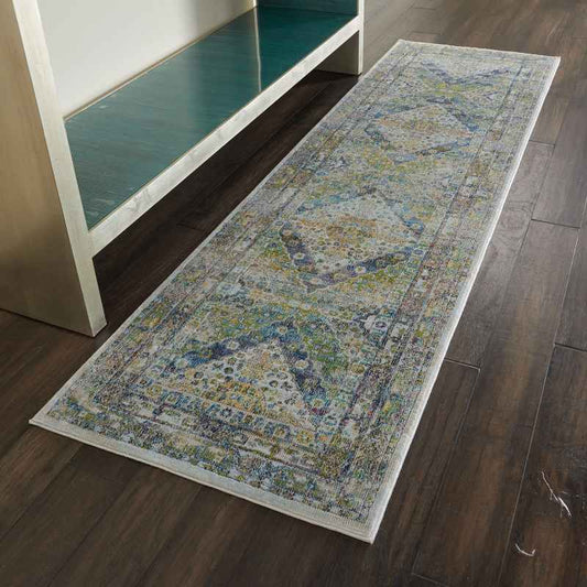 Ankara Global Traditional Persian Hallway Runners ANR07 in Blue Grey