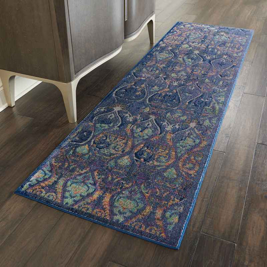 Ankara Global Traditional Persian Hallway Runners ANR08 in Navy Blue