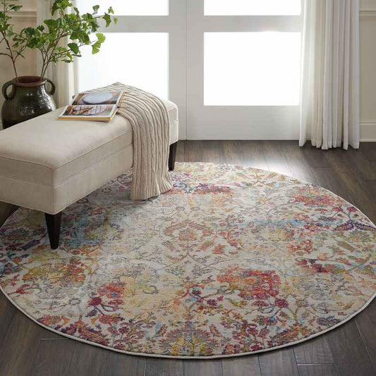 Ankara Global Circle Traditional Persian Rugs ANR06 in IVORG