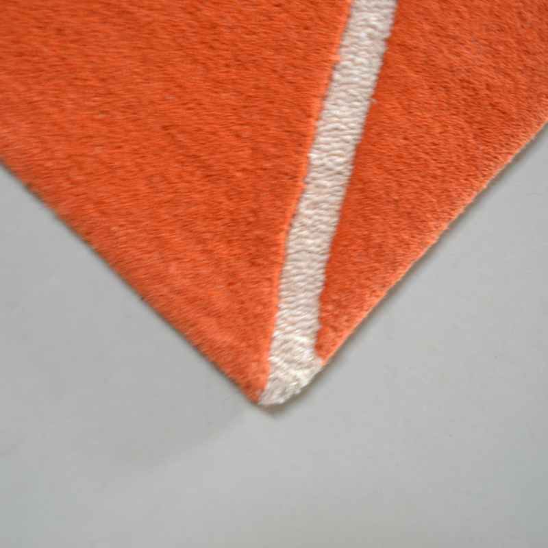 Scion Viso Geometric Wool Rugs 24003 Paprika Orange
