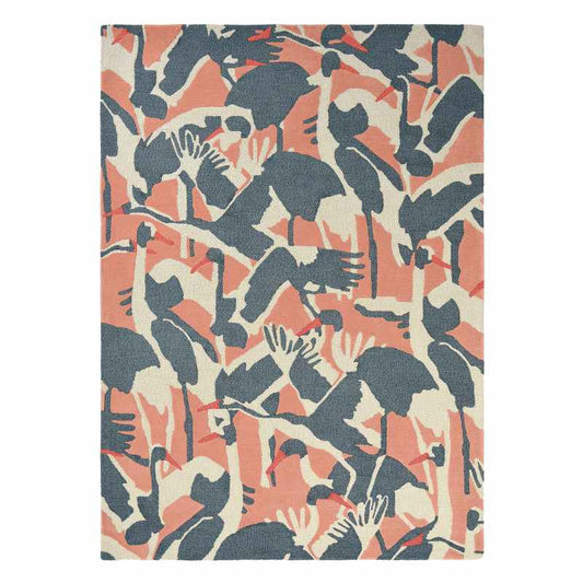 Cranes Rugs 57002 by Ted Baker in Pink