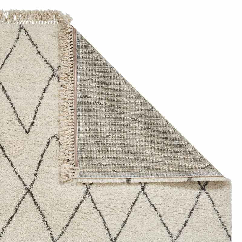Boho 8280 Berber Shaggy Modern Rugs in Cream Grey