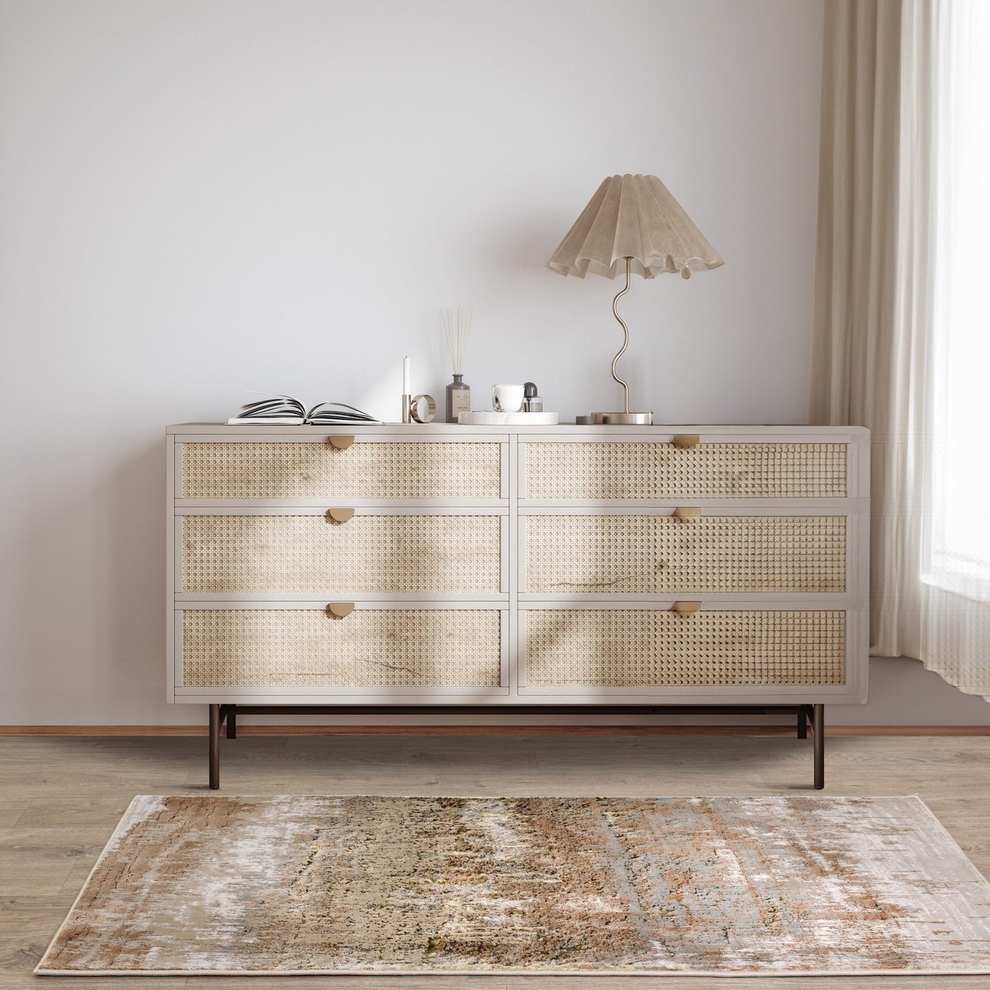 Aurora Rugs AU01 in Dune Gold - Modern Abstract Design