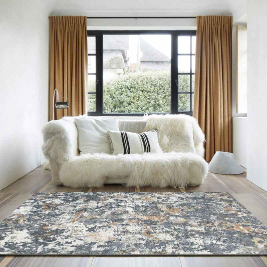 Canyon Abstract Modern Rugs 52023 3616 in Dark Grey