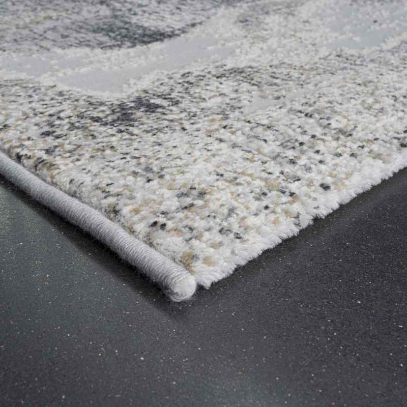 Canyon 52064 3676 Abstract Textured Rugs in Light Grey