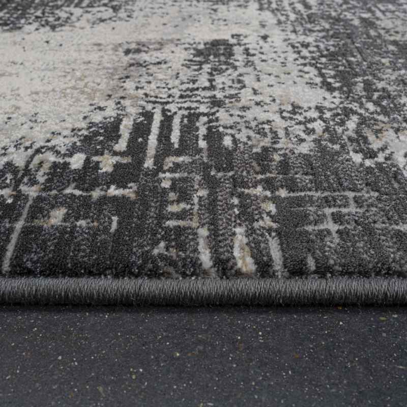 Canyon Abstract Modern Rug 52068 6676 in Charcoal Grey