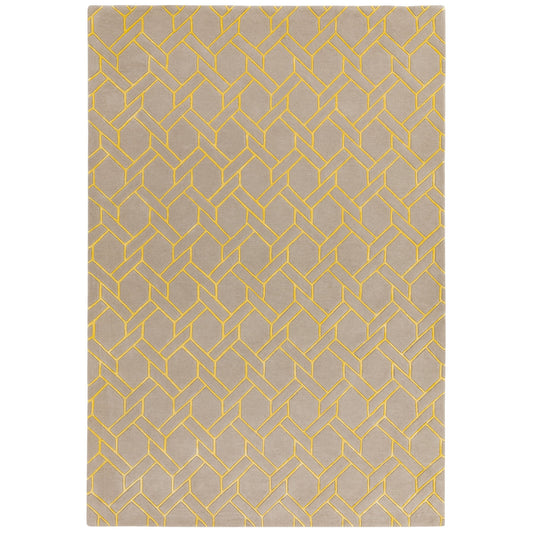 Nexus fine lines rug in yellow