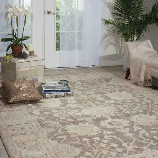 Aldora ALD08 Traditional Bordered Rugs in Aubergine by Nourison