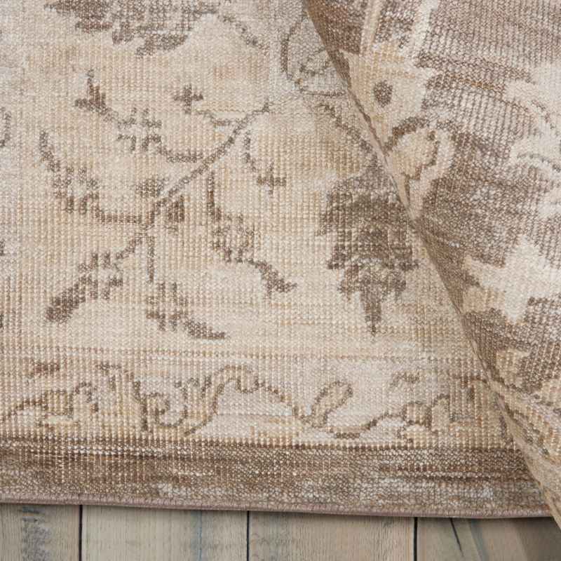 Aldora ALD09 Traditional Bordered Rugs in Sand Beige by Nourison