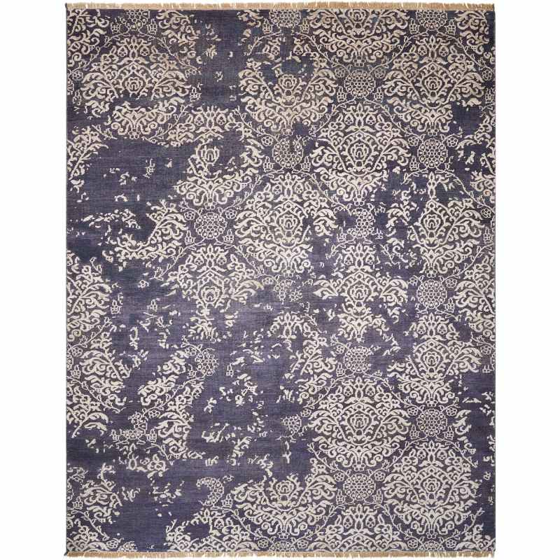 Aldora ALD13 Traditional Bordered Rugs in Royal Blue by Nourison