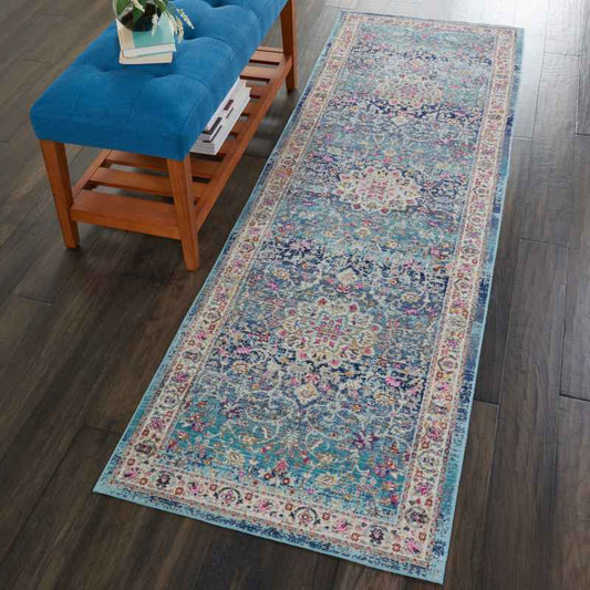 Vintage Kashan Runners VKA01 by Nourison in Blue