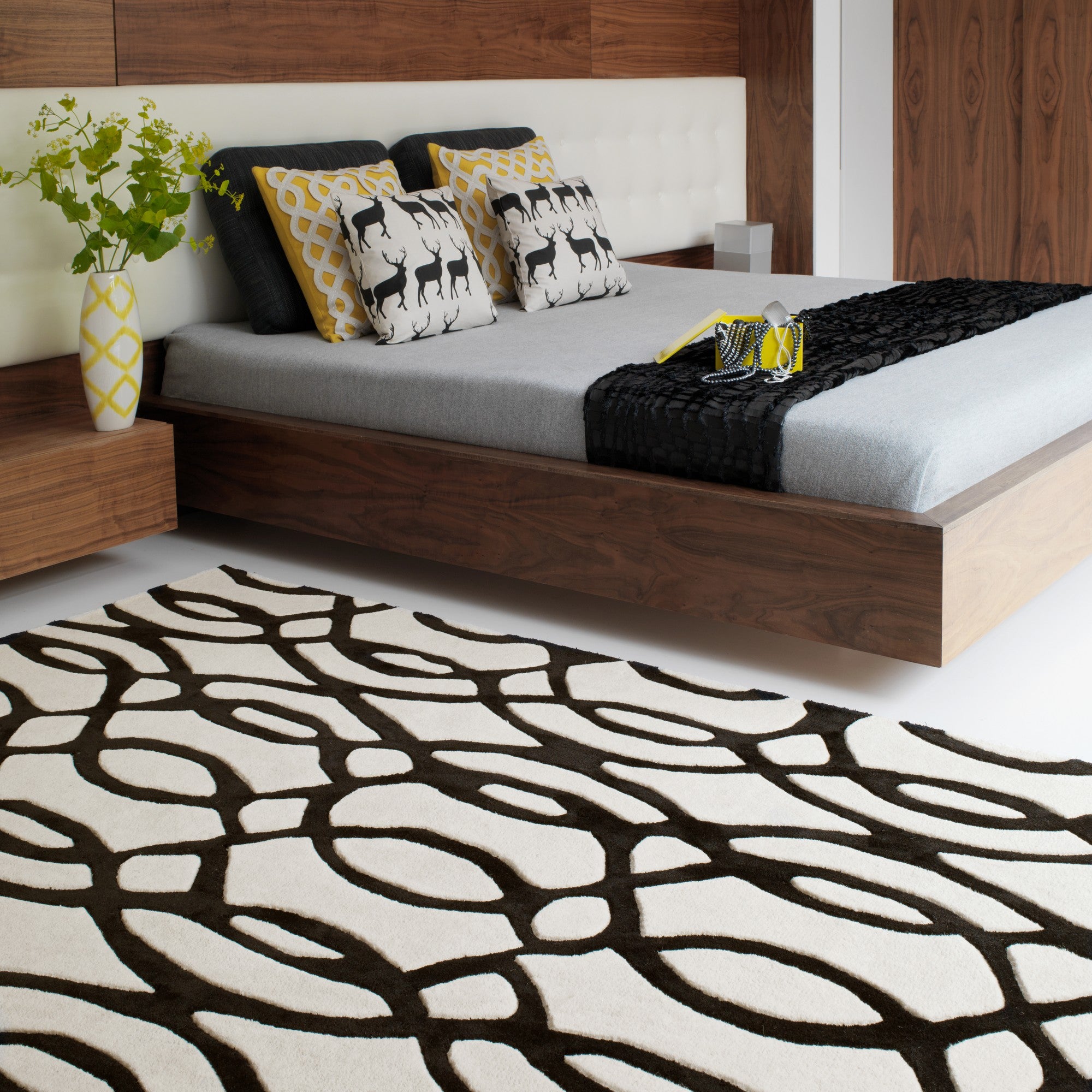 Wire Rug Matrix Wire Modern Geometric Rugs MAX35 White – The Rug Seller