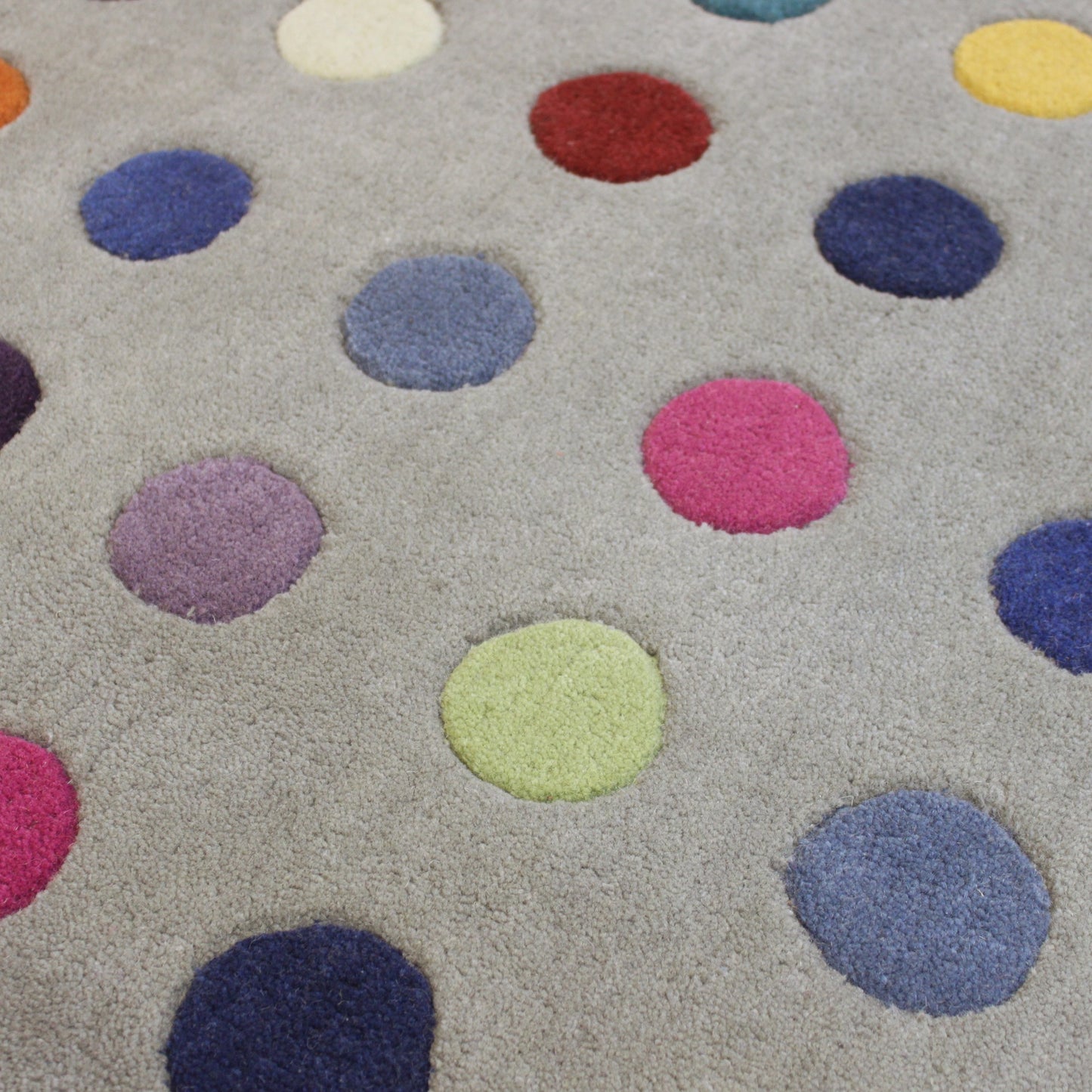 Funk Spotty Circle Round Multi Coloured Modern Wool Rugs