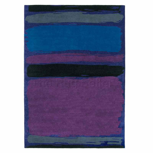 Sanderson Abstract Rugs 45405 in Cobalt Plum