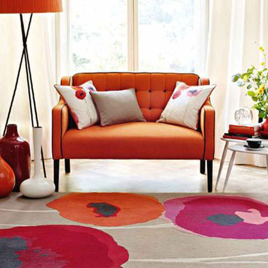 Sanderson Poppies Rugs 45700 Red/Orange