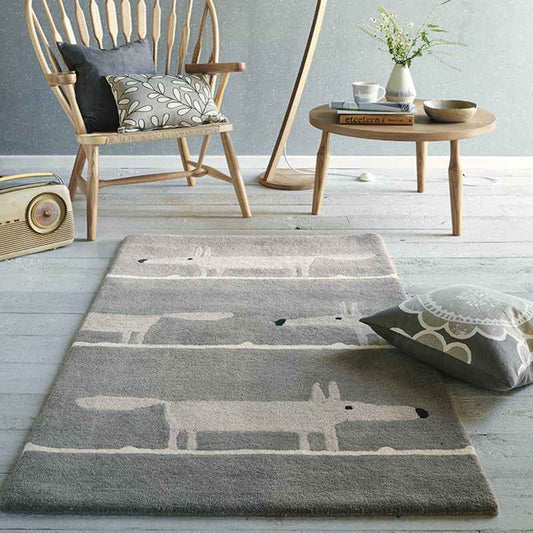 Scion Mr Fox Wool Rugs 25304 in Silver Grey